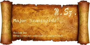 Major Szaniszló névjegykártya