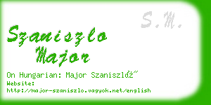 szaniszlo major business card